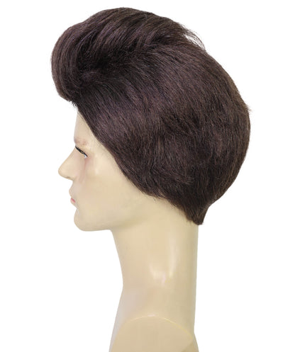 HPO Men’s High Volume Detective Style Brown Wig | Retro Fun Party Wig | Breathable Capless Cap