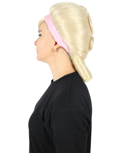HPO Women's Classic 1950s Blonde Roleplay Wig | Flame-resistant Synthetic Fiber with Capless Cap| Ideal for party, Halloween, cosplay, theater, drag, performance, costume events