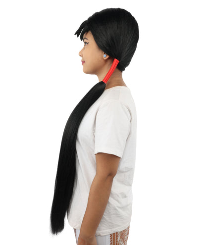 HPO Women's Extra Long Pigtail Wig | Multicolor Options | Floor Length Straight Twin Tails with Bangs, Heat Friendly Synthetic Fiber & Adjustable Cap | Halloween, Fairy Roleplay, Magical Girl Theme, Theater & Carnival