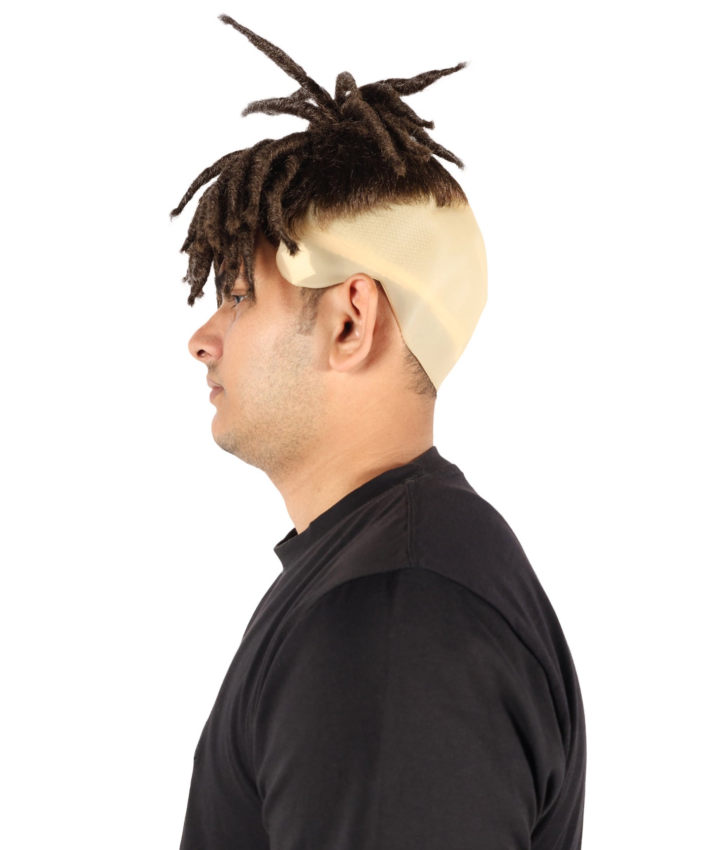 HPO Men’s American Rapper Dark Blue Dreadlock Updo Wig I Non-flammable Synthetic Fiber Wig