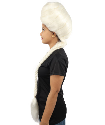 HPO Women’s Extra Long Golden Brown Count Dracula Wig | 42 Inch Synthetic Hairpiece Ideal for Gothic Noble Costume Halloween Cosplay Party Fancy Dress
