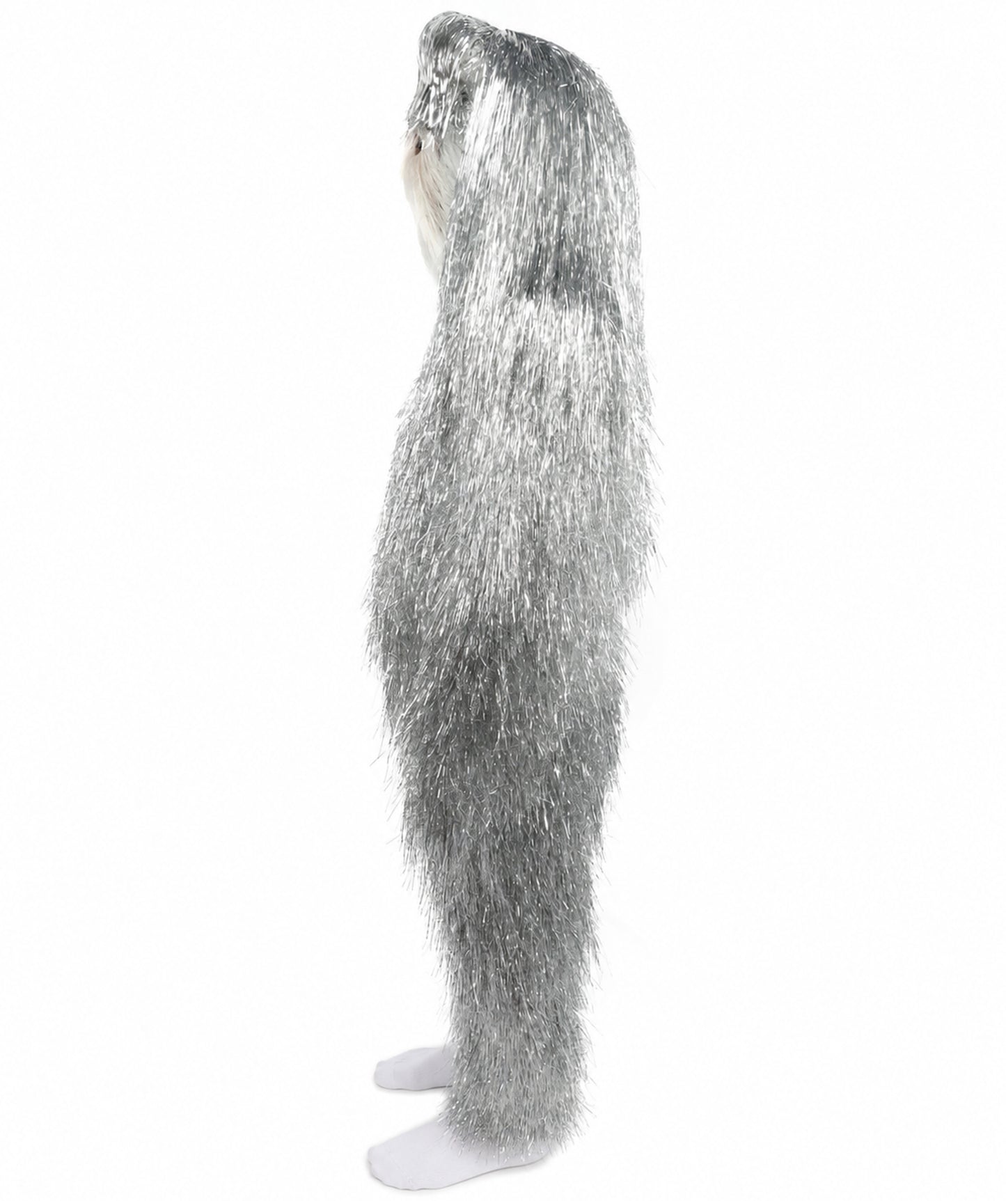 HPO Unisex Teen Extreme Tinsel Hairy Person Costume Bundle & Mask Set - Full-Body Tinsel Hair Suit Extra-Long Costume Wig for Halloween, Cosplay & Parties - Multiple Color Options
