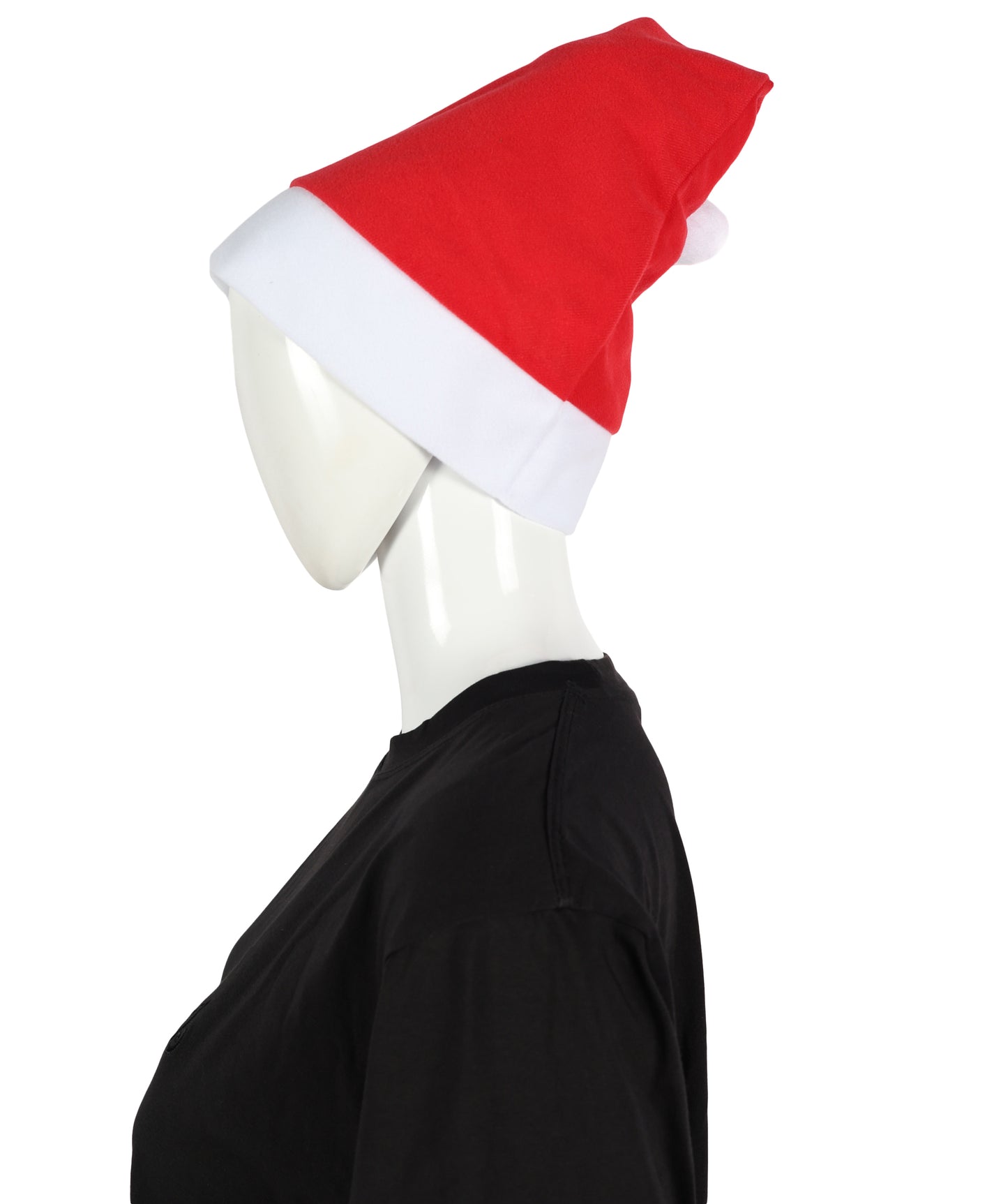 HPO Unisex Classic Velvet Christmas Santa Hat | Soft Red and White Festive Holiday Hat | Ideal for Holiday fun