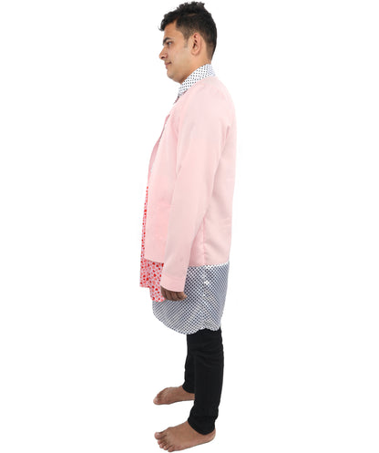 HPO Comedy Retro House Costume – Multicolor Cardigan Jacket with Patterned Styling | Fancy Outfit for Halloween & Cosplay Events