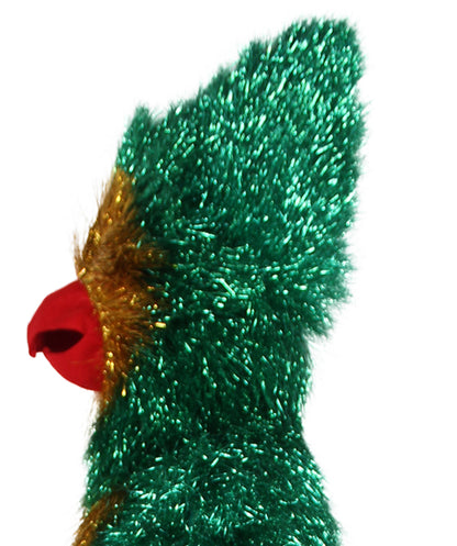 HPO Men's Furry Cardinal Mascot Tinsel Mask Costume, Halloween-Mask, Flame-retardant Tinsel Material