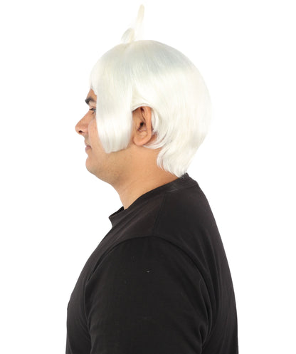 HPO Adult Men's Sleek Blunt Bob Wig | Multicolor Options | Solid color hue, create of synthetic fiber, straight smooth texture with bangs, breathable base | Party, Halloween, theater, drag, performance, costume events