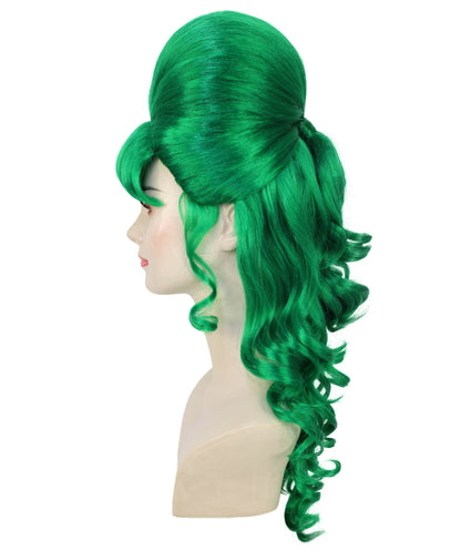 HPO Women's Class 60's Brown Half Updo Wig with Ponytail | Halloween  Wig | Flame-retardant Synthetic Fiber