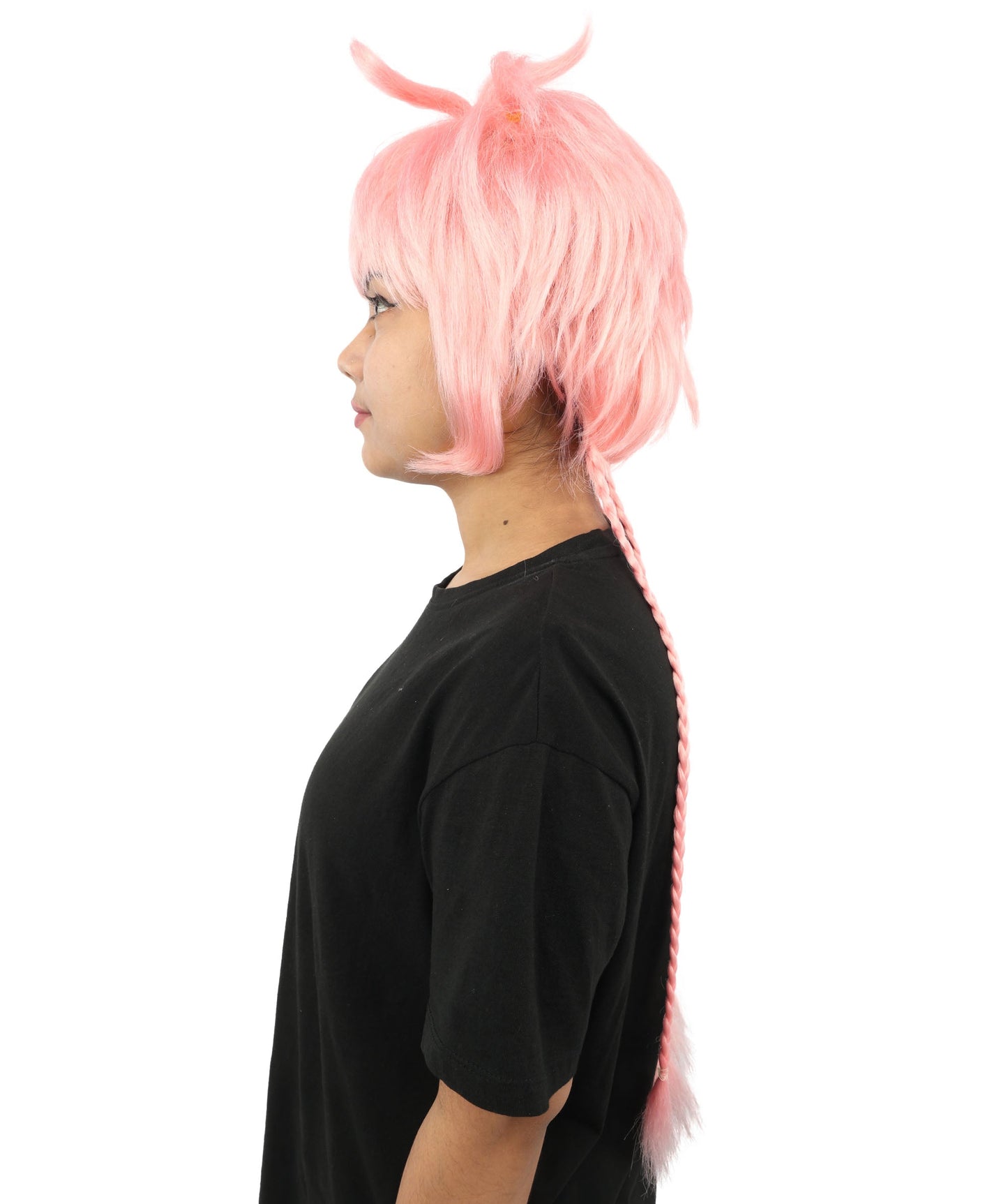 HPO Adult Women's Animal Ear Braided Wig | Multiple Color Options | Synthetic fiber, short bob with sculpted ears and long micro-braids, breathable base | Party, Halloween, theater, drag, performance, costume events