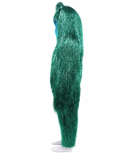 HPO Unisex Teen Extreme Tinsel Hairy Person Costume Bundle & Mask Set - Full-Body Tinsel Hair Suit Extra-Long Costume Wig for Halloween, Cosplay & Parties - Multiple Color Options