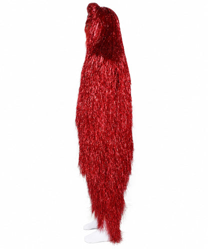 HPO UnisexTinsel Hairy Costume, Bundle & Mask Set | Full-Body Suit & Matching Mask | Long Hair Funny Costume for Halloween, Performers, Cosplay & Mascots | Multicolor Options