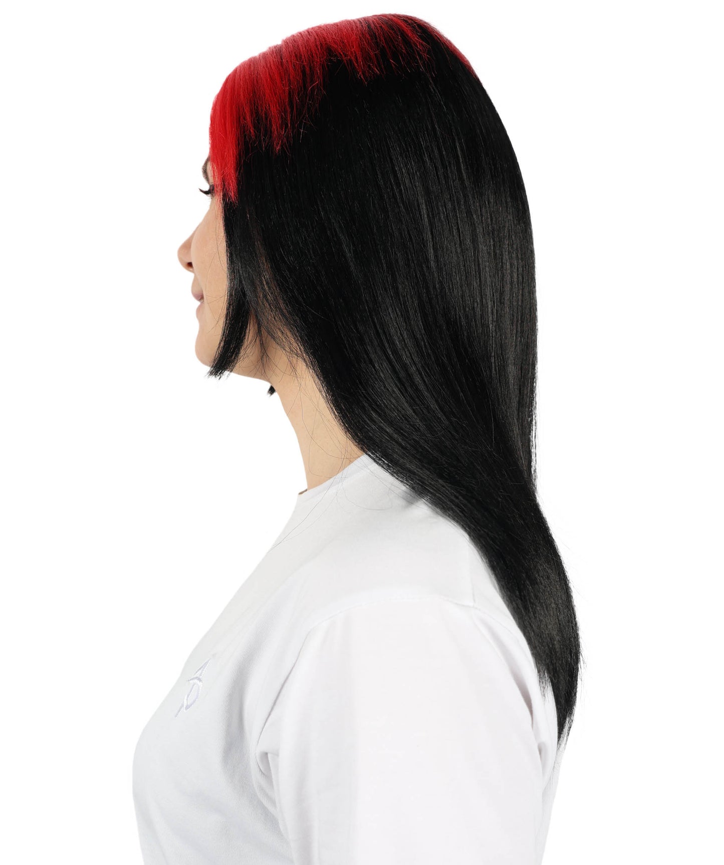 Billie Pop 80's Mullet | Black Wig with Neon Green Roots and Choppy Bangs | Premium Halloween Wig