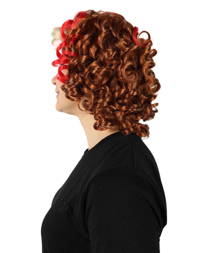 HPO Women's Vibrant 90s Pop Diva Multiple Wig Bold Curls with Iconic Style and Glamorous Volume, Premium Breathable Capless Cap