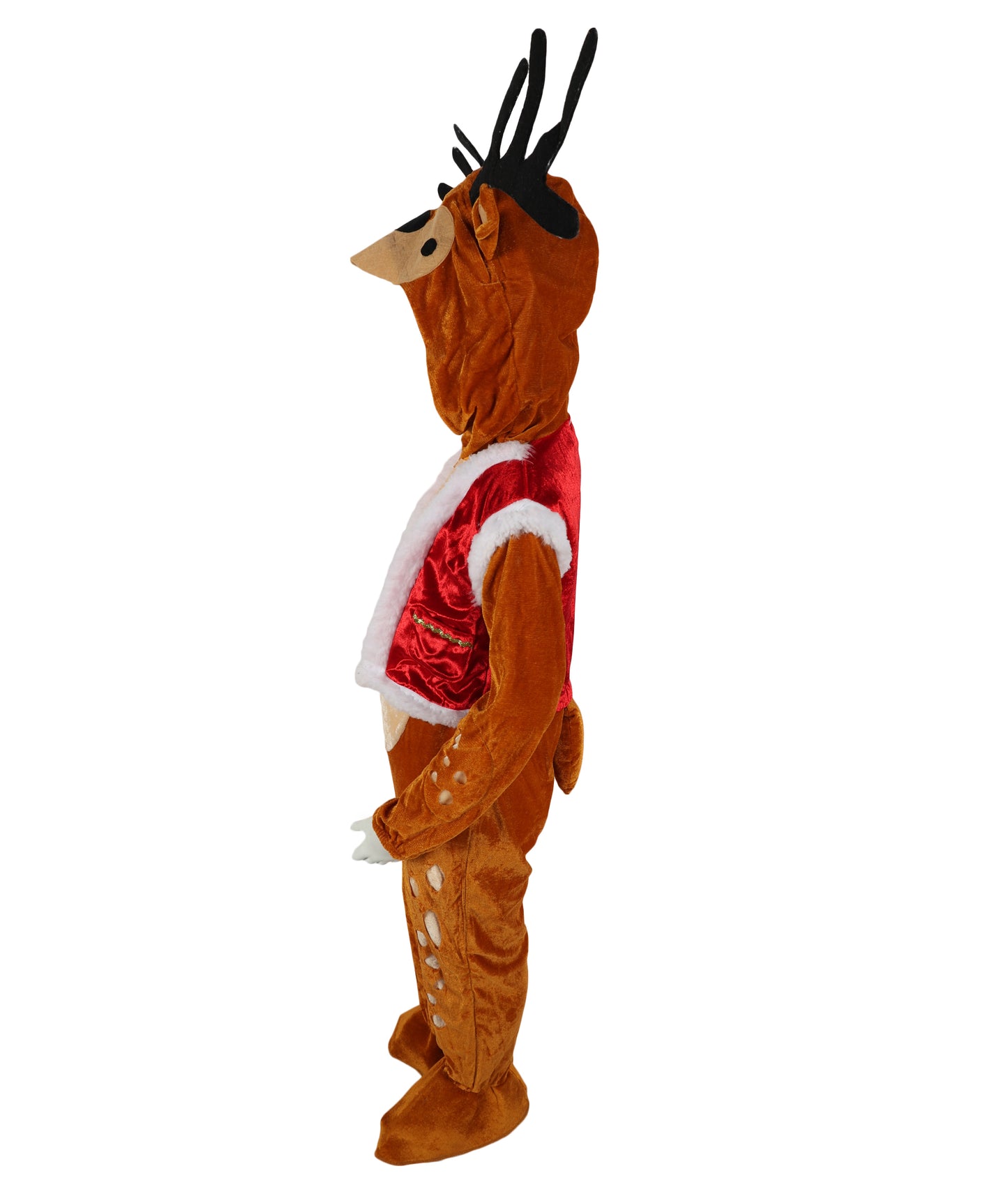 HPO Teen Inflatable Reindeer Rider Brown & Red Costume | Hilarious Christmas, Holiday and Party Outfit