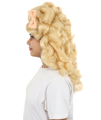 HPO Women’s Pop Diva Inspired Wig | Voluminous Blonde Beehive Hairstyle | Synthetic Costume Hair for Cosplay, Halloween, Stage & Themed Parties