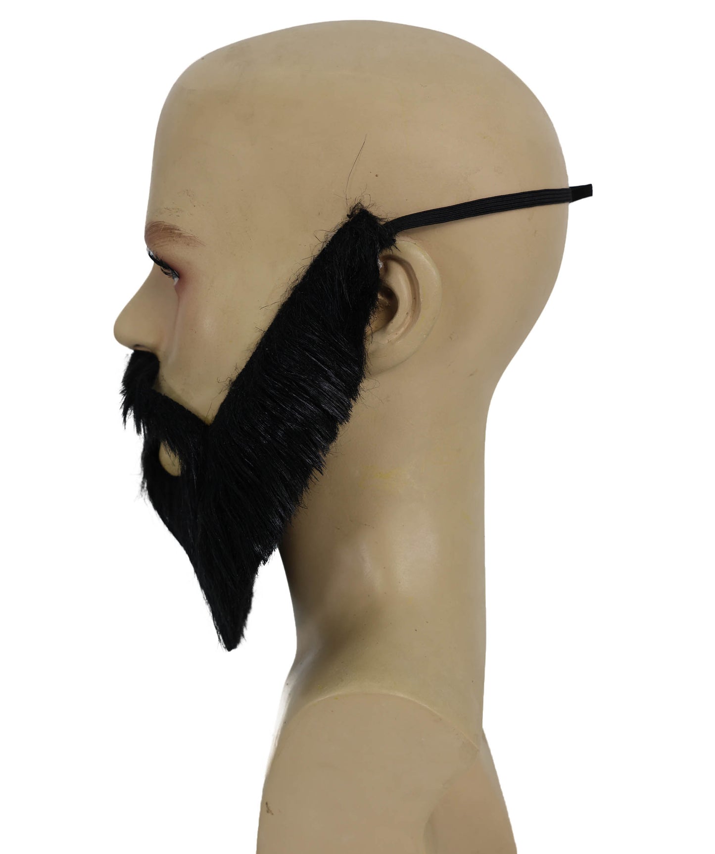 HPO Men's Black Fake Beard & Mustache Set | Ideal for party, Halloween, cosplay, theater, drag, performance, costume events