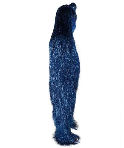 HPO Unisex Teen Extreme Tinsel Hairy Person Costume Bundle & Mask Set - Full-Body Tinsel Hair Suit Extra-Long Costume Wig for Halloween, Cosplay & Parties - Multiple Color Options