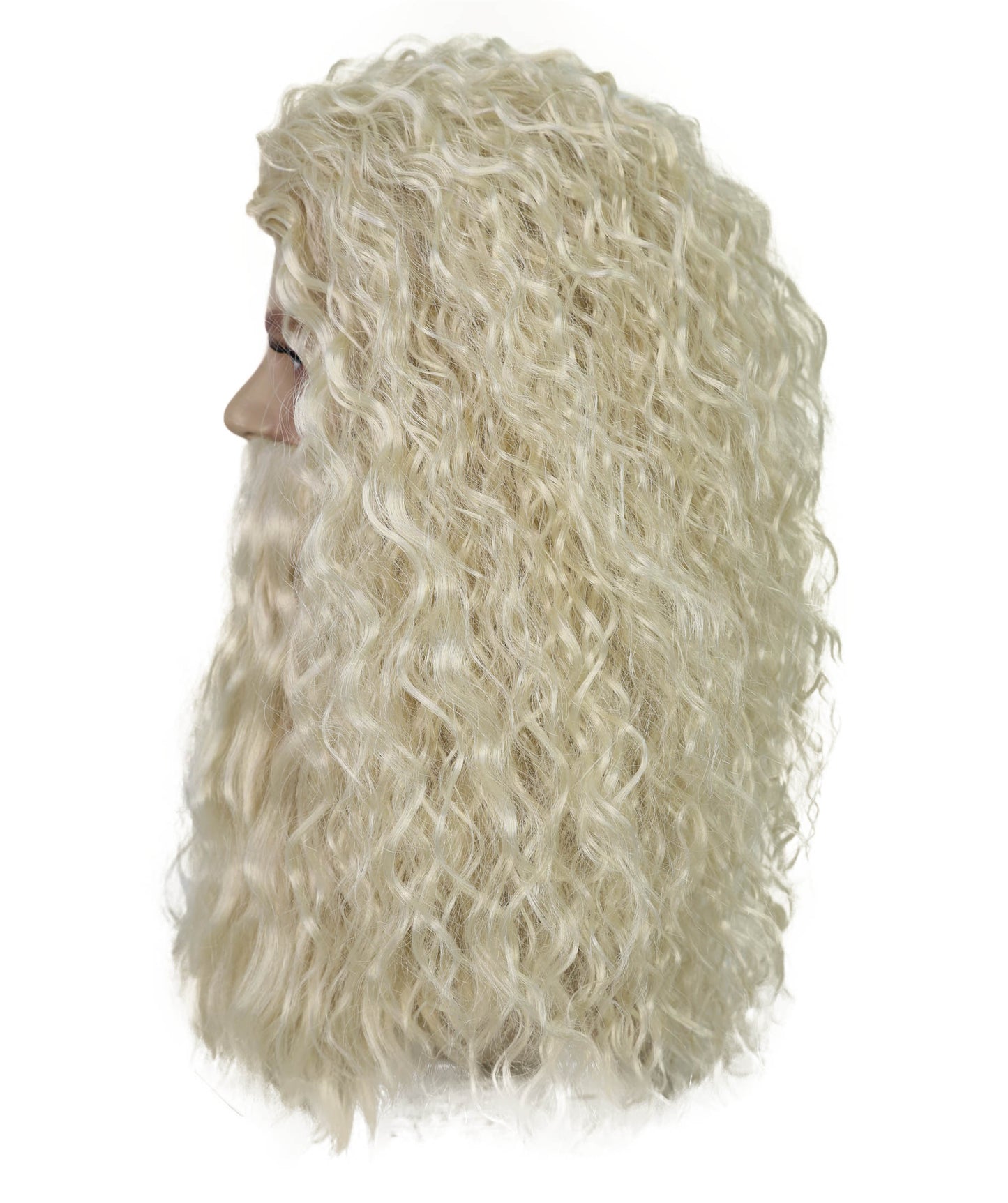 Santa Claus Grey Wig and Beard Set | White Christmas | Premium Breathable Capless Cap