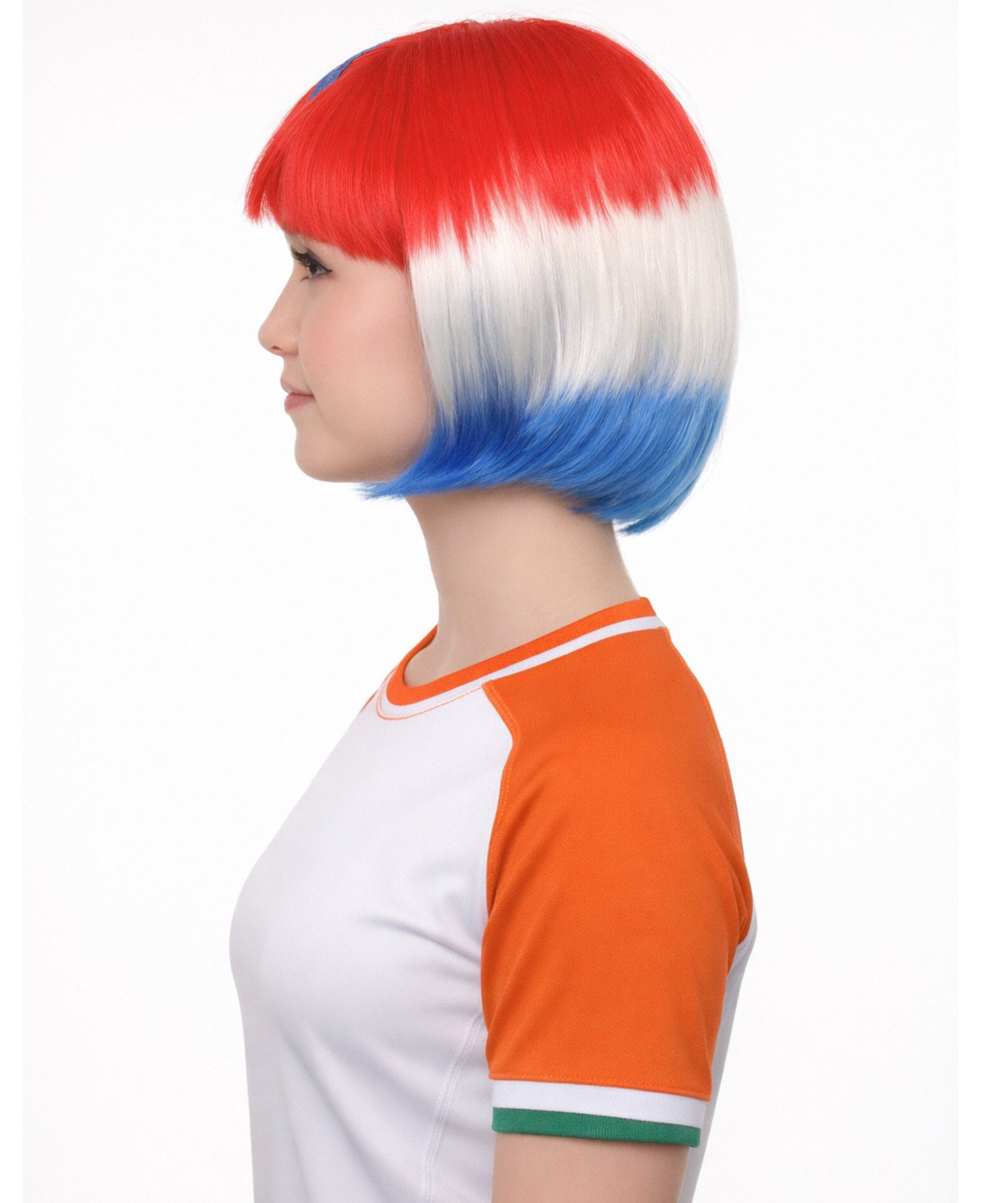 Women Patriotic Croatia Flag Wig | Premium Breathable Capless Cap