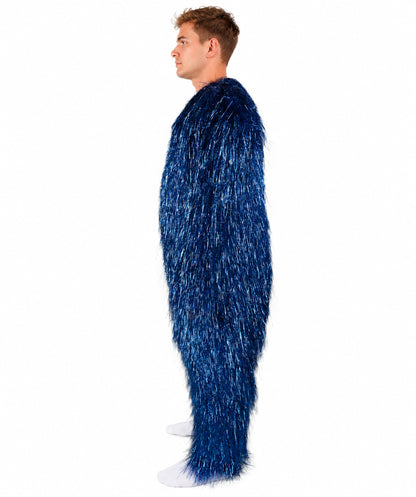 HPO UnisexTinsel Hairy Costume, Bundle & Mask Set | Full-Body Suit & Matching Mask | Long Hair Funny Costume for Halloween, Performers, Cosplay & Mascots | Multicolor Options