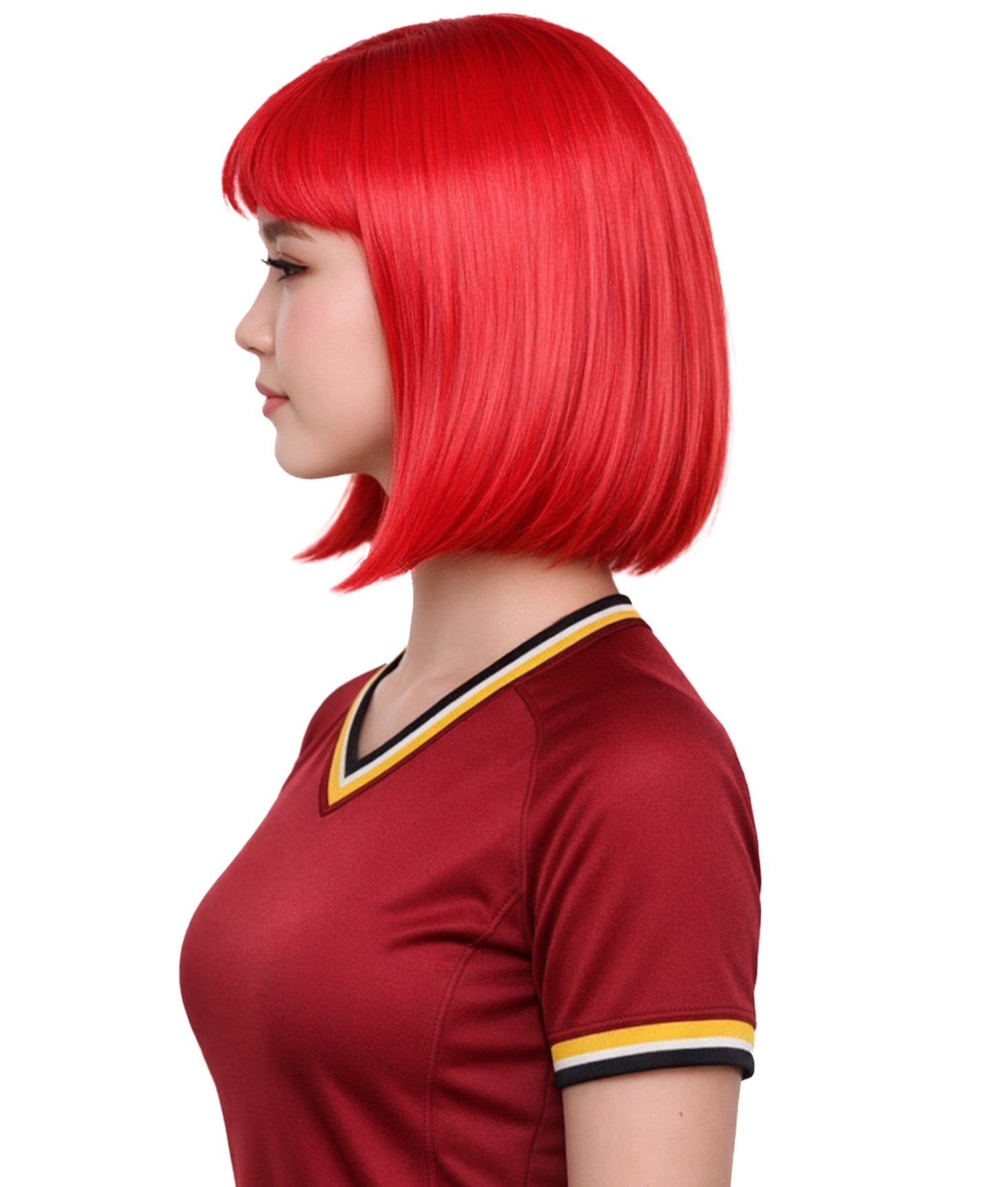 Tunisia Flag Sport Party Bob Wig | Sexy Party Halloween Wigs | Premium Breathable Capless Cap