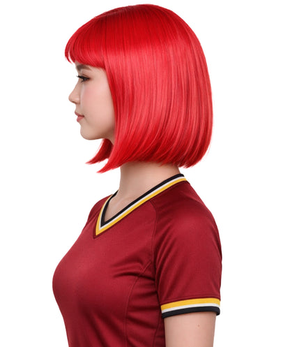Tunisia Flag Sport Party Bob Wig | Sexy Party Halloween Wigs | Premium Breathable Capless Cap