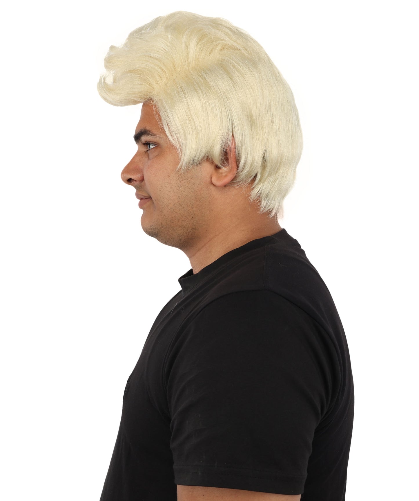 HPO Men's Brain Slug Orange Wig | Medium Spiked Synthetic Hair with Attached Green Alien Plush and Messy Texture | Sci-Fi Cosplay, Halloween, Cartoon Theme Party, and Funny Costume Accessories
