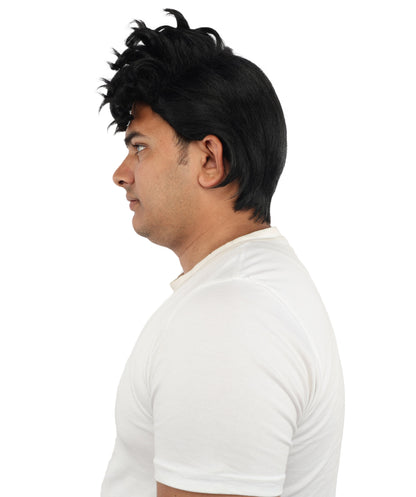 HPO Men’s Dark Brown Wig | Messy, Textured Look for Casual, Fun Styles | Ideal for Halloween, Cosplay and Themed Parties