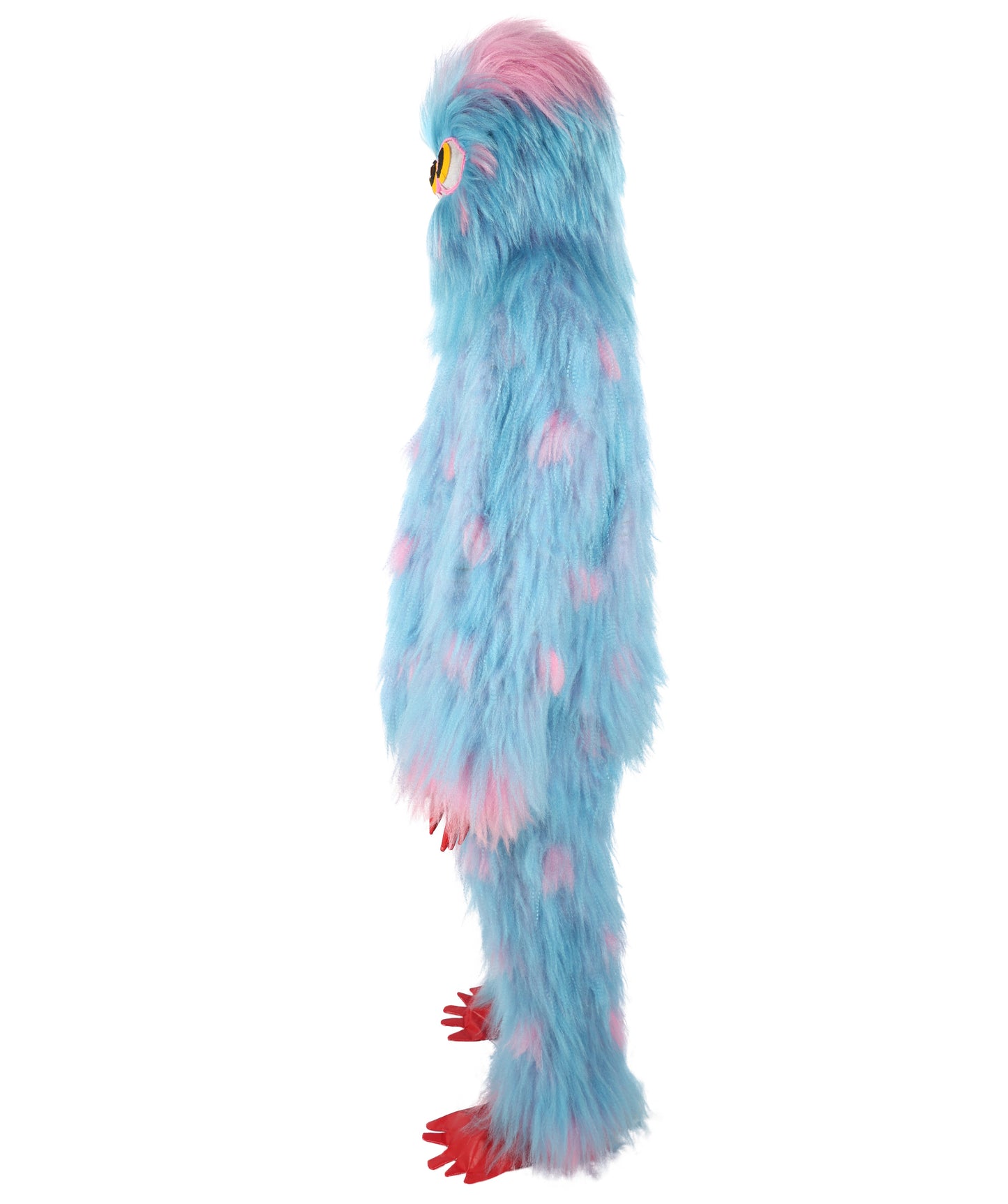 HPO Unisex Adorable Furry Multicolor Monster Costume Set with Head Mask & Bundle| Perfect for Halloween| Synthetic Fabric