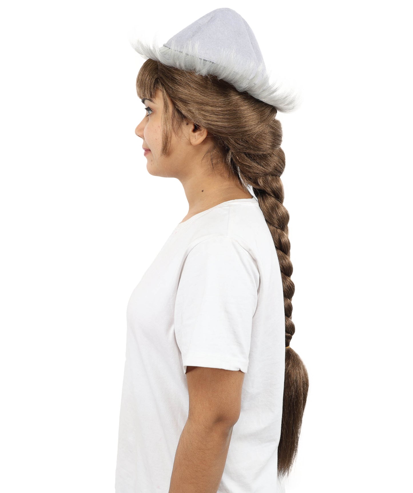 HPO Women's 32 Inch Extra Long Braided Wig with White Cap | Fantasy Style Wig with Capless Cap | Synthetic Heat-Resistant Wig for Cosplay, Costume, and Events