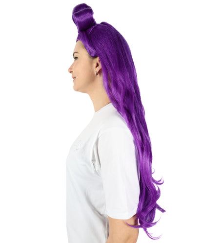 HPO Women's Long Curl Wig with Ring , Multiple Color Options , Flame-retardant Synthetic Fiber