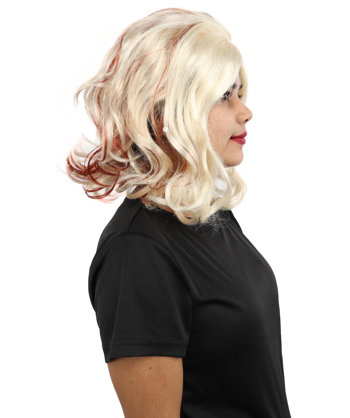 HPO Women’s Long-Length Multicolor Carnival Wig | Curly Hair Fancy Dress for Halloween, Festivals & Roleplay Events | Capless Cap Design