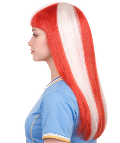Denmark Flag Sport Party Long Bob Wig | National Pride Fancy  Halloween Wig | Premium Breathable Capless Cap