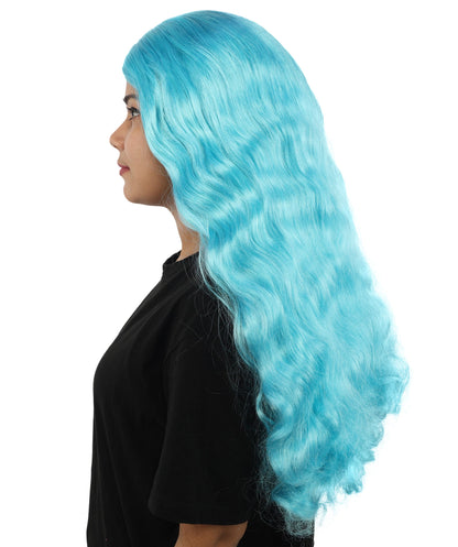 HPO Adult Women's Long Wavy Wig | Multiple Color Options | Center Parted Ginger Curls with Voluminous Ends, Heat Resistant Synthetic Fiber & Breathable Cap | Halloween, Teen Roleplay, Theater, Themed Party & Costume Events