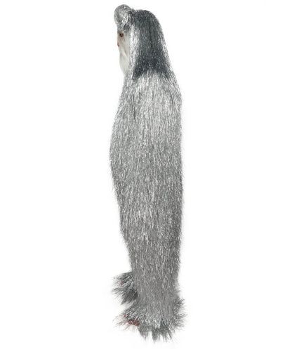 HPO Unisex Teen Extreme Tinsel Hairy Person Costume Bundle & Mask Set - Full-Body Tinsel Hair Suit Extra-Long Costume Wig for Halloween, Cosplay & Parties - Multiple Color Options