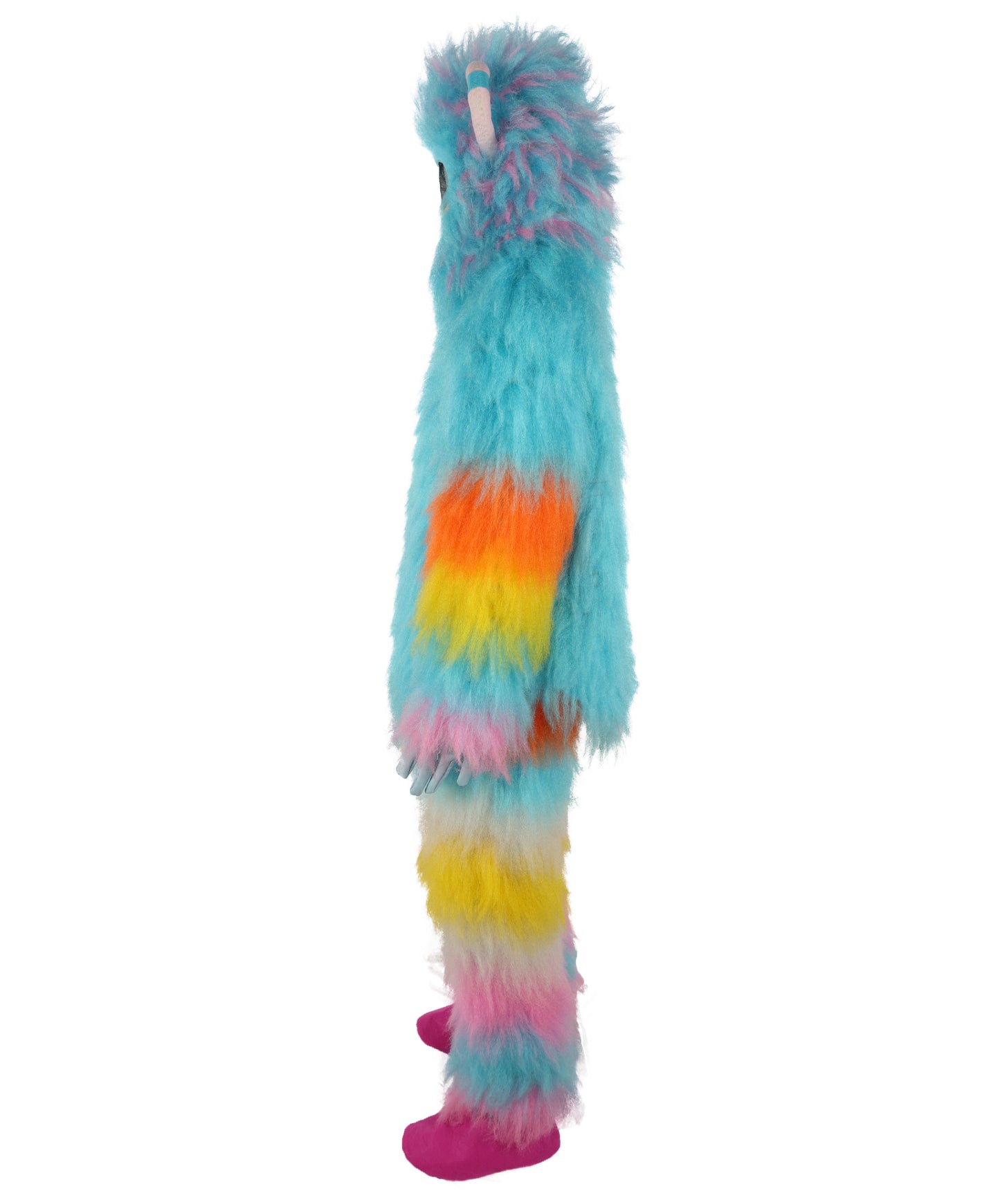 HPO Unisex Furry Blue Monster Plush Costume Set – Head Mask & Full Suit| Perfect for Halloween| Flame-retardant Synthetic Fabric