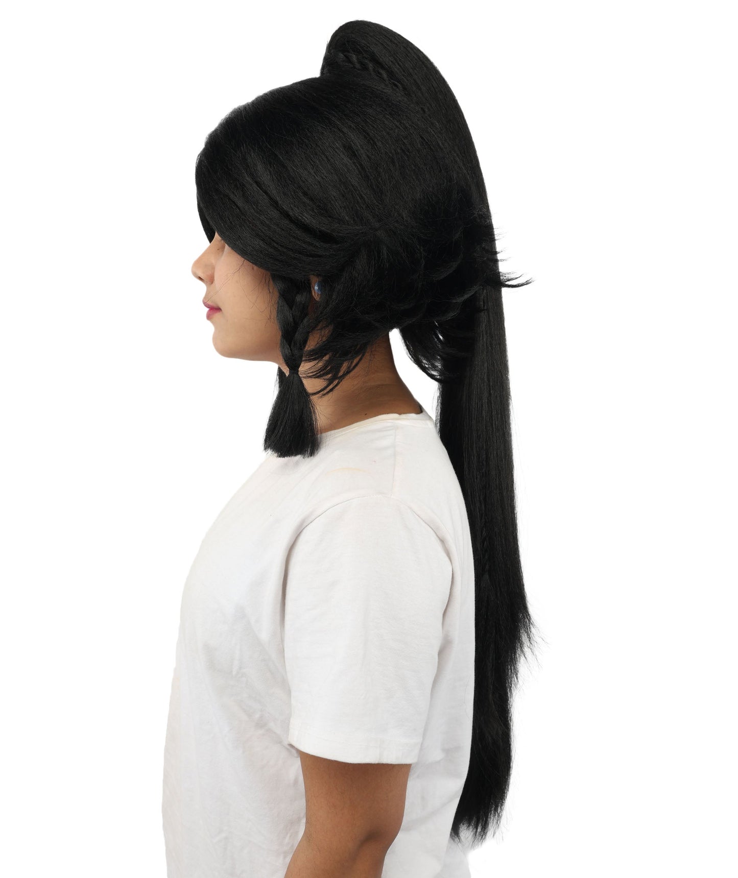 HPO Adult Women's Alien Nature Spirit Hair | Multiple Color Options | Soft Textured Bob with Beaded Braids, Heat Resistant Synthetic Fiber & Breathable Mesh | Halloween, Fantasy Roleplay, Themed Party, Theater & Carnival
