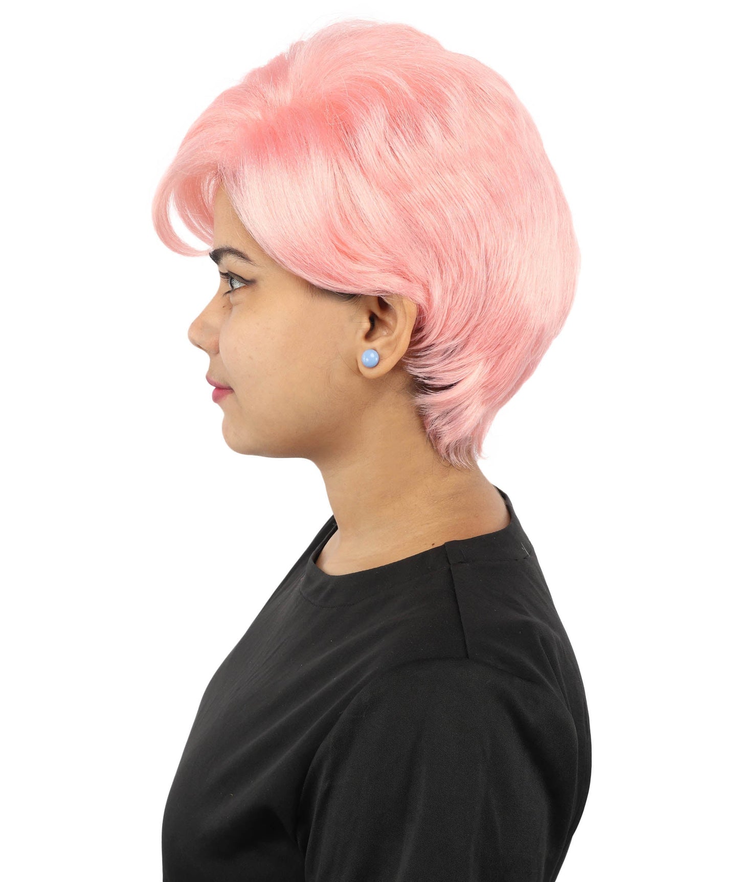 HPO Adult Women’s Short Black Wig | 10 Inch, Sleek and Smooth Bob Hairpiece | Ideal for Cosplay, Costume, and Themed Events