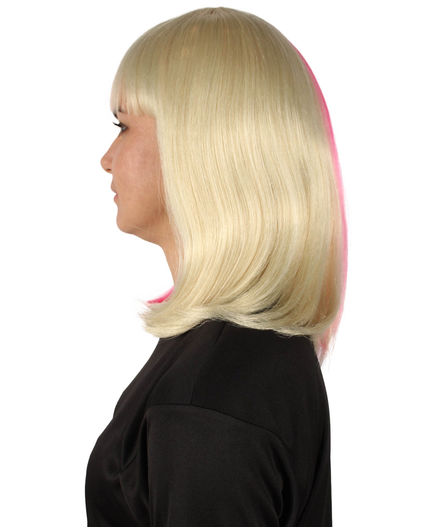 HPO Women's Shoulder Length Bob Wig Collection | Straight Halloween Wig Multiple Color Option | Premium Breathable Capless Cap