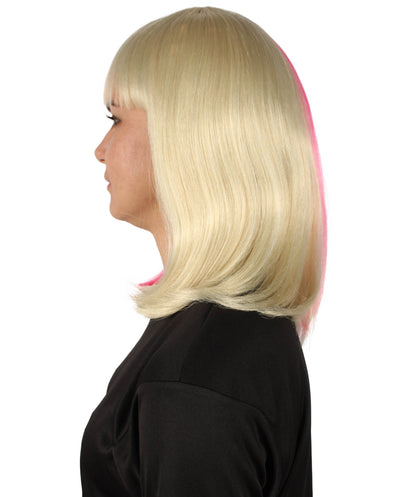 HPO Women's Shoulder Length Bob Wig Collection | Straight Halloween Wig Multiple Color Option | Premium Breathable Capless Cap