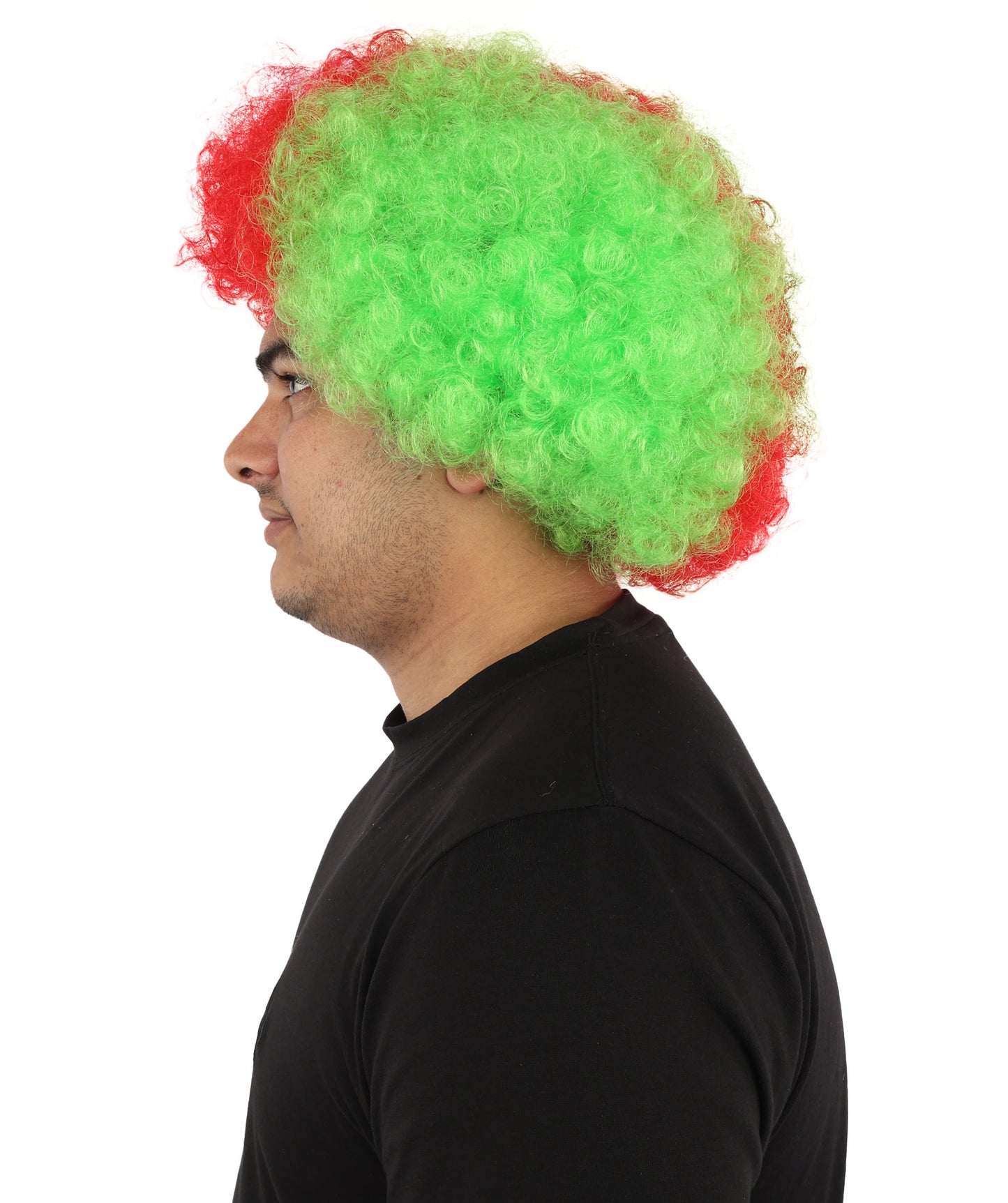HPO Tri Tone Sports Wig | Voluminous Kinky Afro Style Standard Cap Construction | Six Nations Championship Game Spirit Week Prop