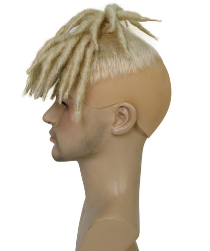 HPO Men’s American Rapper Dark Blue Dreadlock Updo Wig I Non-flammable Synthetic Fiber Wig