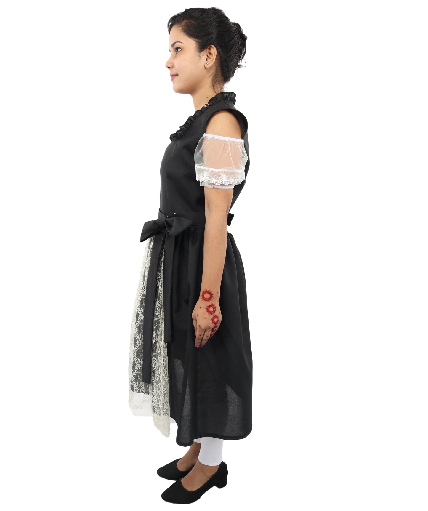 HPO Women’s Black & White 3-Piece Oktoberfest Dirndl Dress Costume – Traditional German Outfit