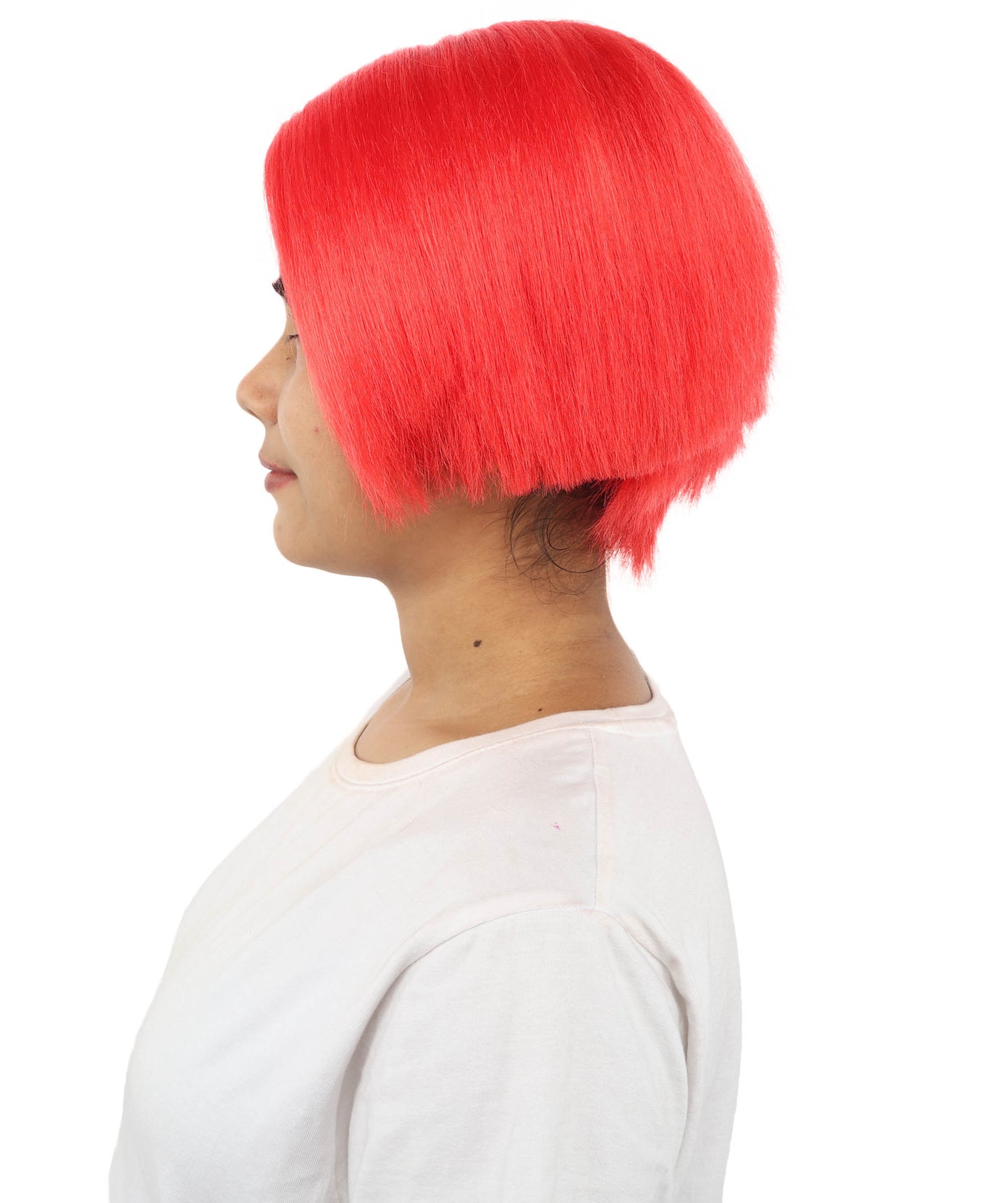 HPO Women’s Neon Yellow Bob Wig with Bangs—Bright Straight Cut Wig | Celebrity Inspired Hairpiece for Party, Halloween and Cosplay