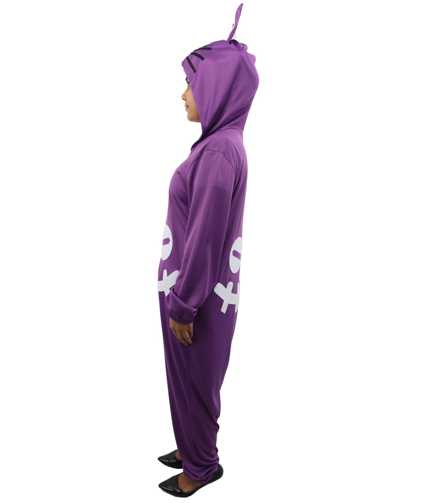 HPO Animal Onesie Pajamas Purple and White Costume| Cozy Cosplay Jumpsuit Sleepwear for Adults