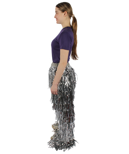 HPO Women's Fancy Metallic Tinsel Pant, Perfect for Halloween, Flame-retardant Tinsel Material