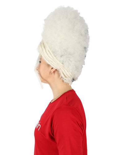 Women's 16" Inch Medium Length Halloween Fancy Afro Puff Good as Hell Goddess Costume Wig, Synthetic Fiber Hair with Braids, | HPO