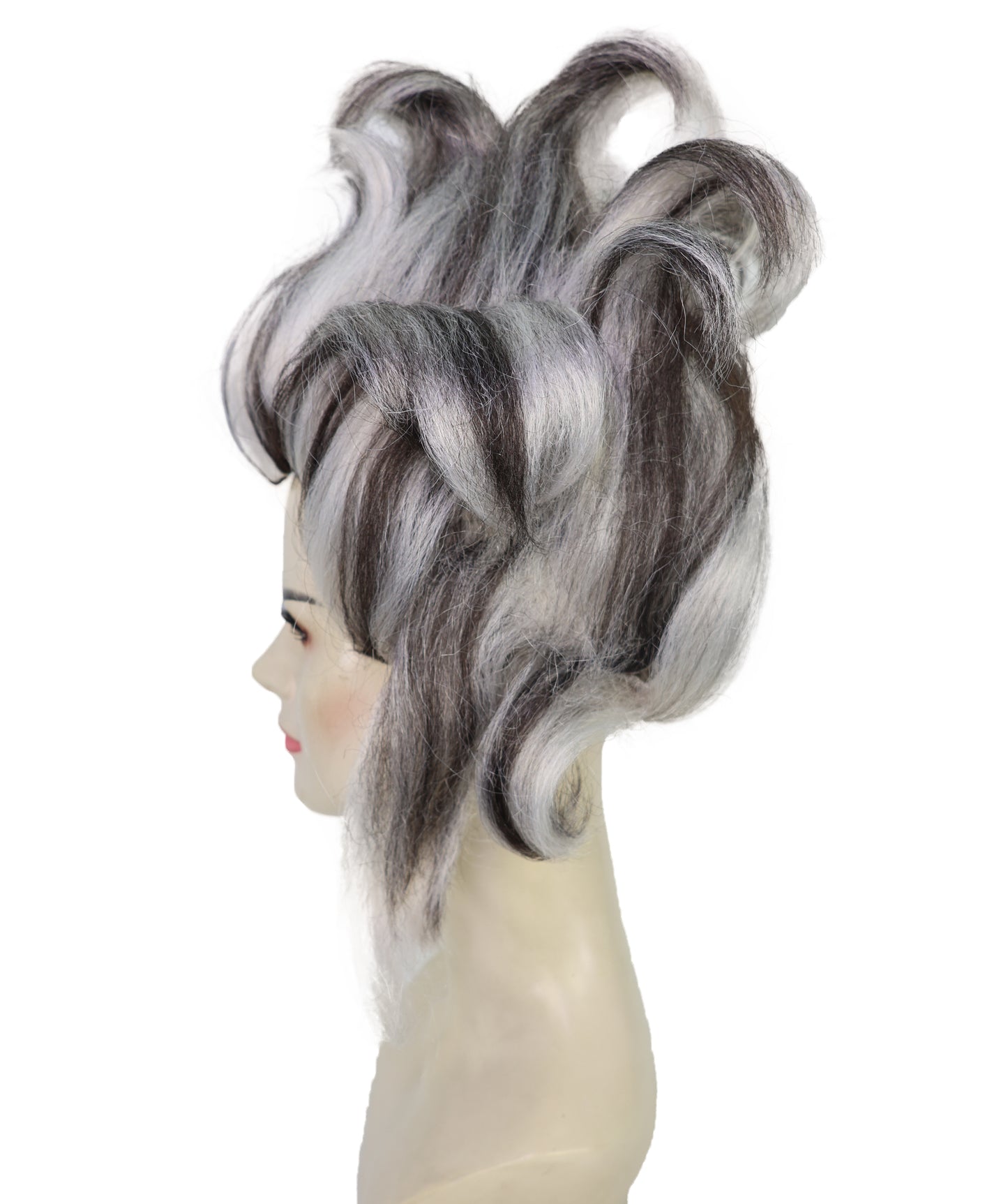 HPO Women’s Wicked Sea Witch Wig | Deluxe Long Curly Black & Grey Hairpiece | Halloween, Costume Party, Stage & Photo Shoot