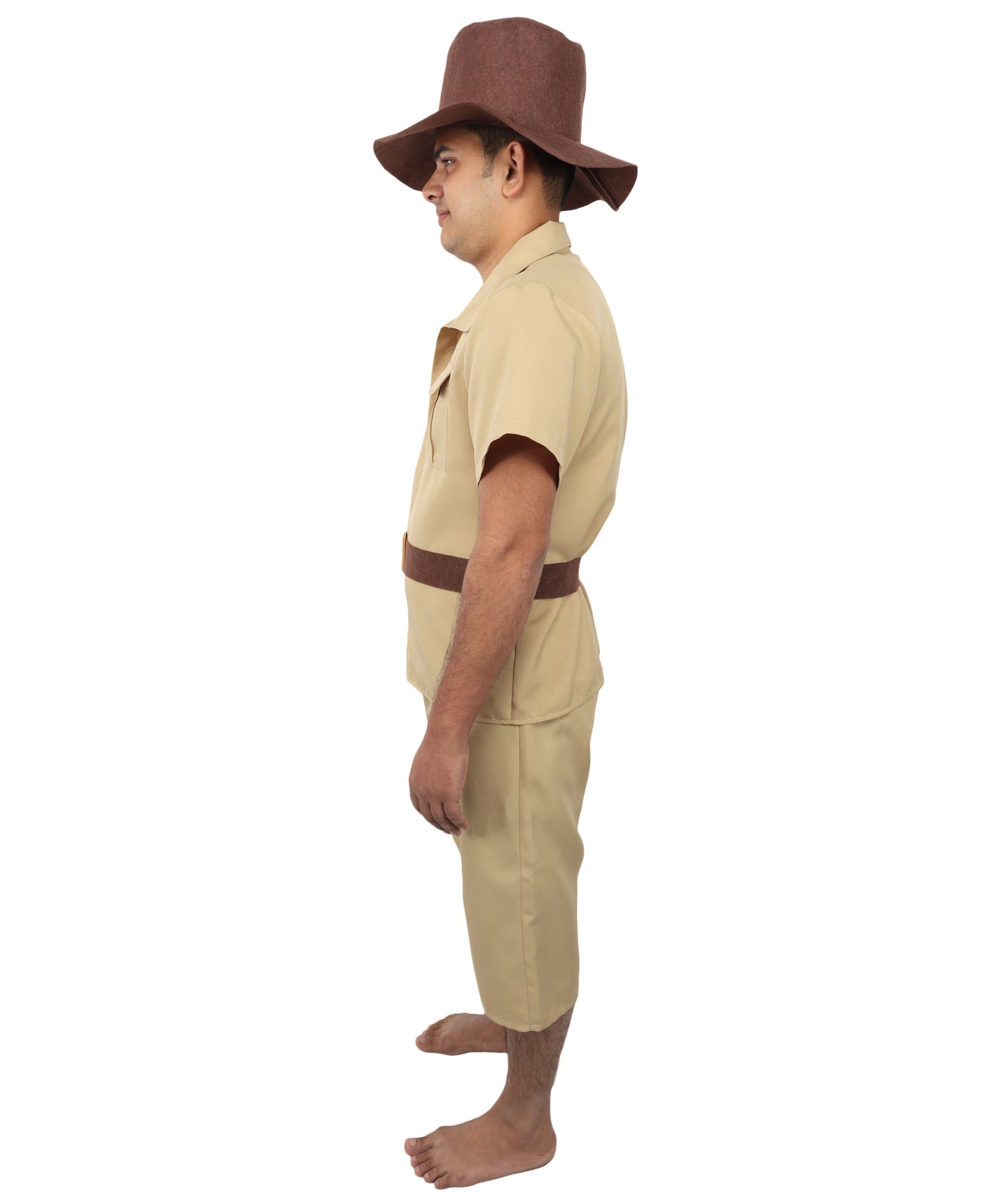HPO Men's Safari Guide Costume – Khaki Adventure Themed Outfit | Explorer Presentation Costumes for Events and Cosplay Parties