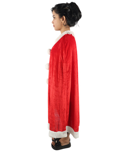 HPO Adult/Teen Women’s Festive Winter Character Costume | Red Holiday Dress with Faux Fur Trim | Lightweight Breathable Fabric –  for Parties & Stage