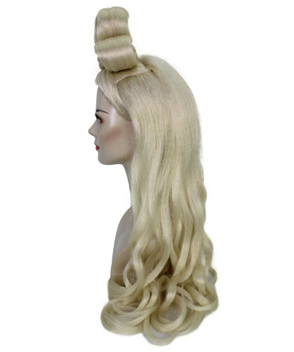 HPO Women's Long Curl Wig with Ring , Multiple Color Options , Flame-retardant Synthetic Fiber